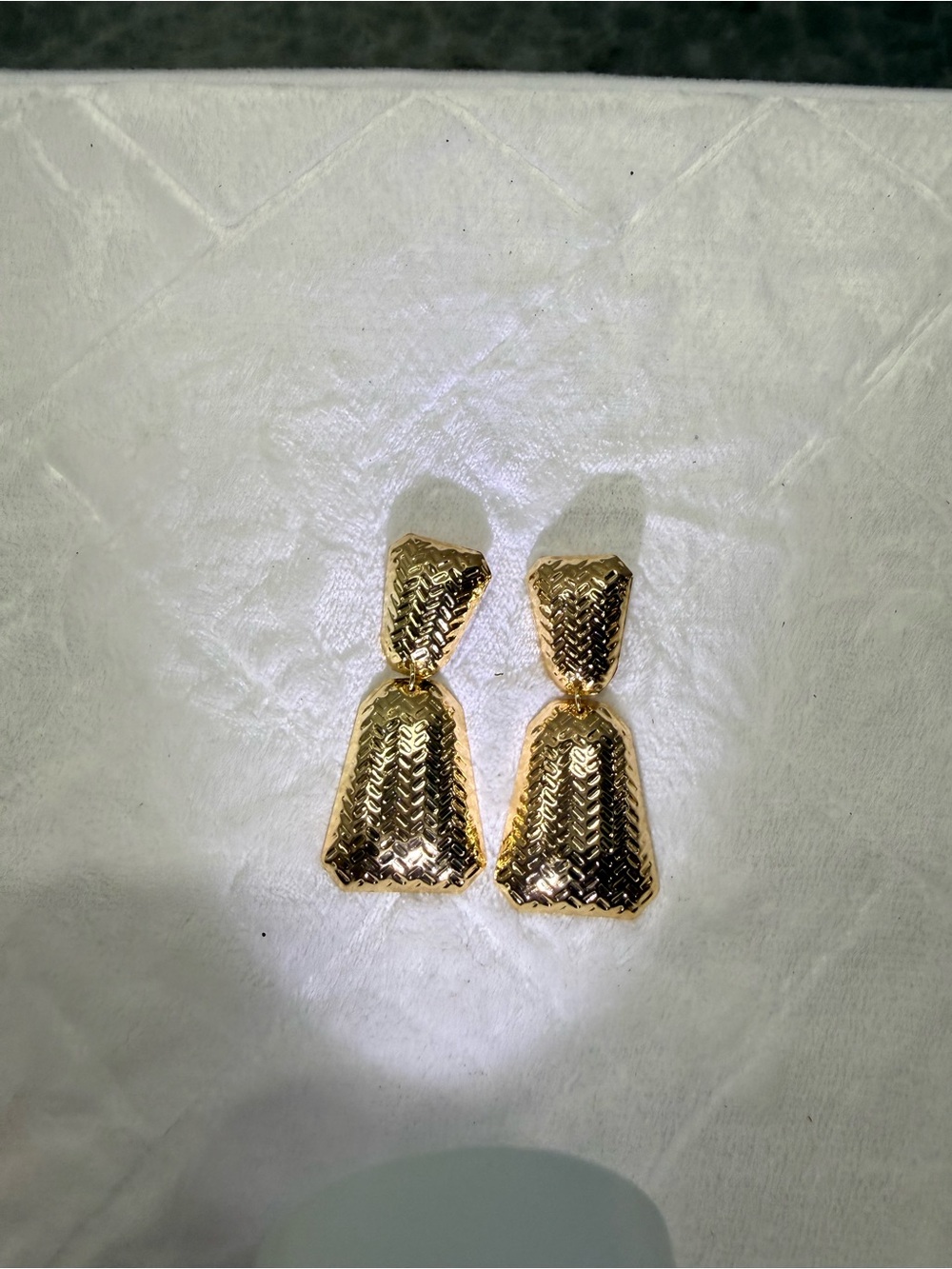 Textured Gold Drop Earrings for Women
